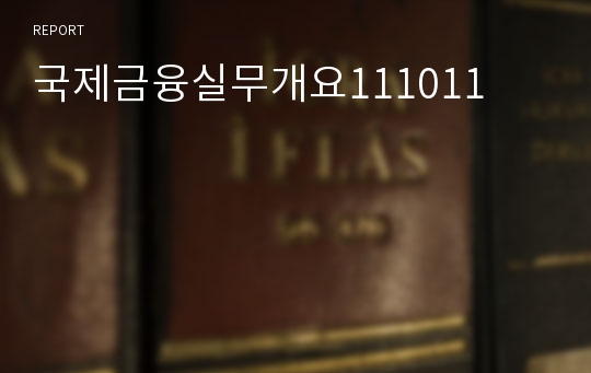 국제금융실무개요111011