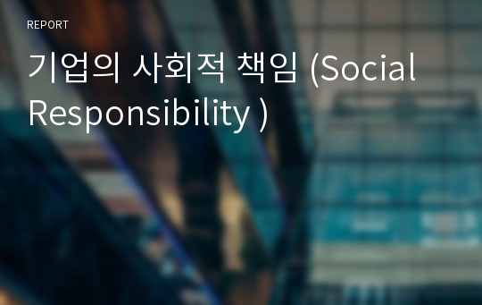 기업의 사회적 책임 (Social Responsibility )