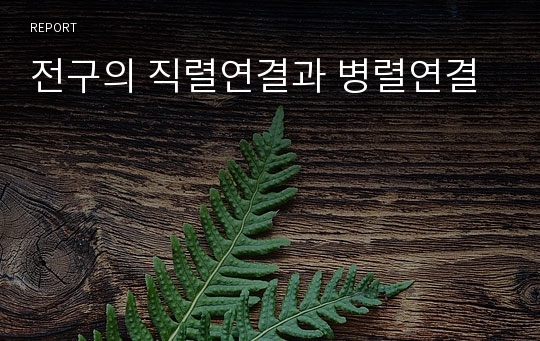 전구의 직렬연결과 병렬연결