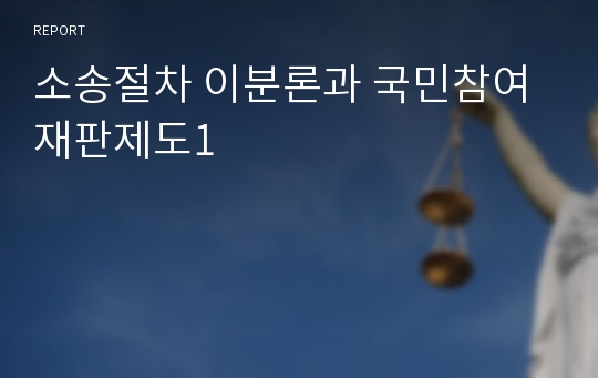 소송절차 이분론과 국민참여재판제도1