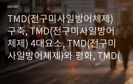 TMD(전구미사일방어체제) 구축, TMD(전구미사일방어체제) 4대요소, TMD(전구미사일방어체제)와 평화, TMD(전구미사일방어체제)와 미국,일본, TMD(전구미사일방어체제)미래