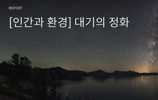 [인간과 환경] 대기의 정화