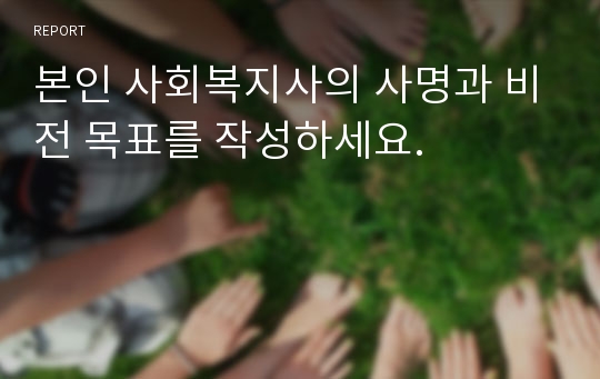 본인 사회복지사의 사명과 비전 목표를 작성하세요.