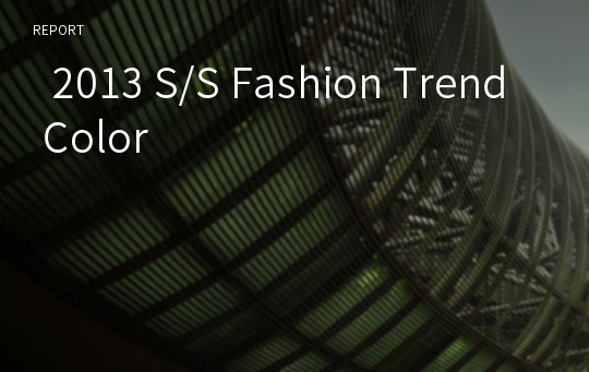   2013 S/S Fashion Trend Color