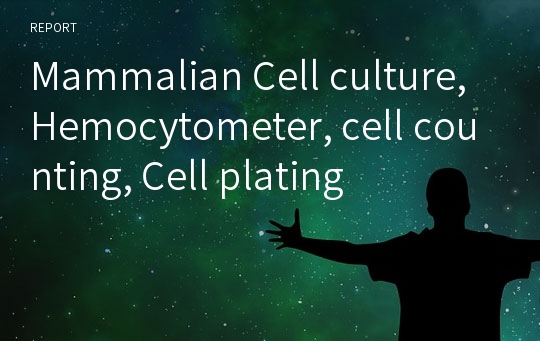 Mammalian Cell culture, Hemocytometer, cell counting, Cell plating