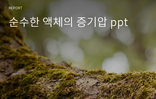 순수한 액체의 증기압 ppt