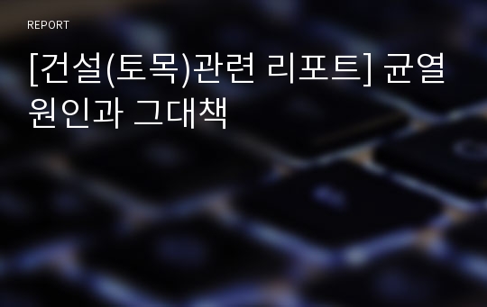 [건설(토목)관련 리포트] 균열원인과 그대책