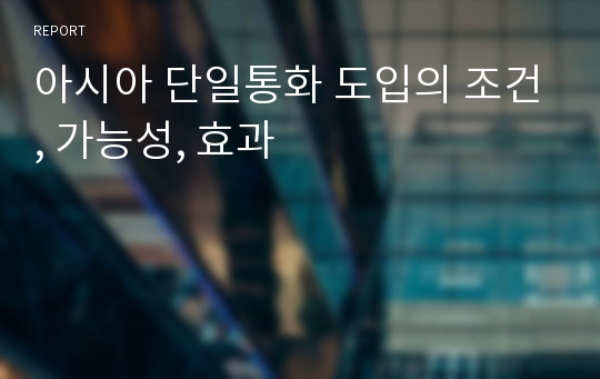 아시아 단일통화 도입의 조건, 가능성, 효과