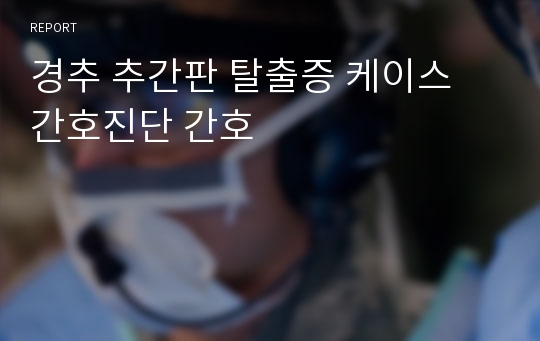 경추 추간판 탈출증 케이스 간호진단 간호