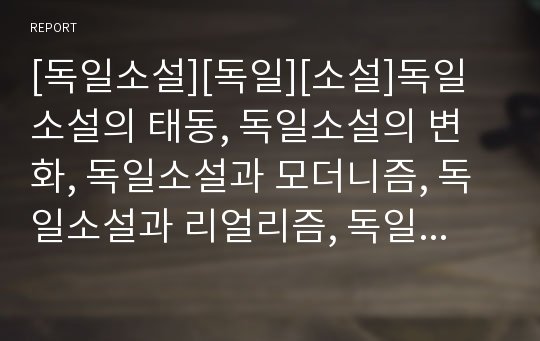 [독일소설][독일][소설]독일소설의 태동, 독일소설의 변화, 독일소설과 모더니즘, 독일소설과 리얼리즘, 독일소설과 교양소설, 독일소설과 시민소설, 독일소설과 포르투나투스 분석