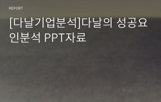 [다날기업분석]다날의 성공요인분석 PPT자료