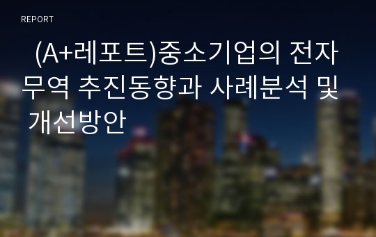   (A+레포트)중소기업의 전자무역 추진동향과 사례분석 및 개선방안