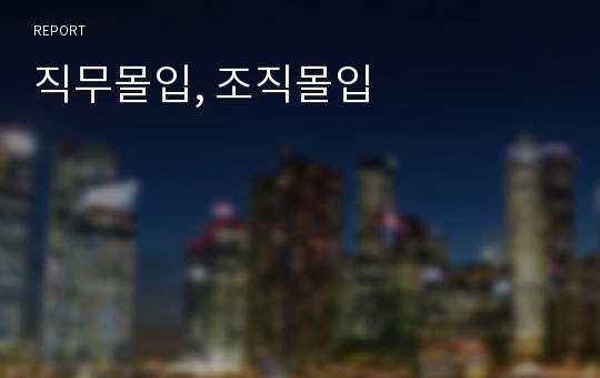 직무몰입, 조직몰입