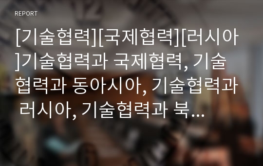 [기술협력][국제협력][러시아]기술협력과 국제협력, 기술협력과 동아시아, 기술협력과 러시아, 기술협력과 북한, 기술협력과 도급관계, 기술협력과 제약산업, 기술협력과 재일동포 분석