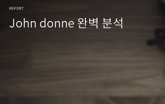 John donne 완벽 분석 A+ 레포트