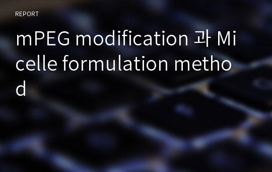 mPEG modification 과 Micelle formulation method
