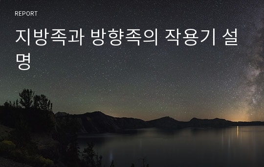 지방족과 방향족의 작용기 설명