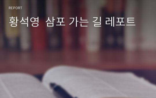 황석영  삼포 가는 길 레포트