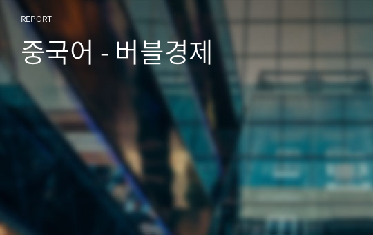 중국어 - 버블경제