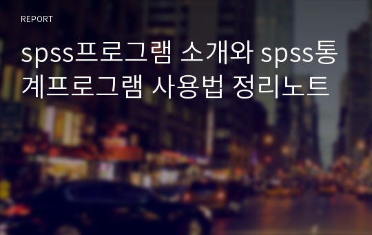 spss프로그램 소개와 spss통계프로그램 사용법 정리노트