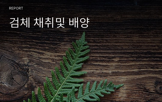 검체 채취및 배양