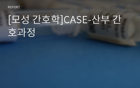 [모성 간호학]CASE-산부 간호과정
