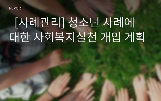   [사례관리] 청소년 사례에 대한 사회복지실천 개입 계획