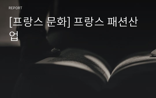 [프랑스 문화] 프랑스 패션산업