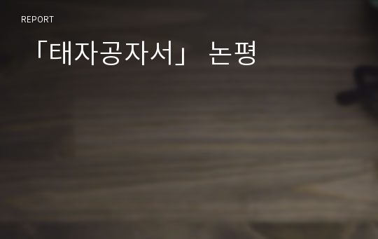 「태자공자서」 논평