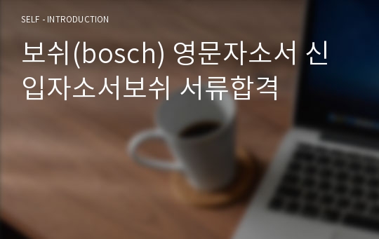 보쉬(bosch) 영문자소서 신입자소서보쉬 서류합격