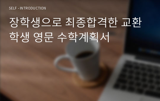 장학생으로 최종합격한 교환학생 영문 수학계획서