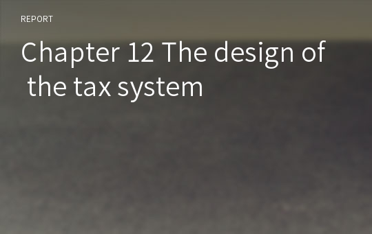 Chapter 12 The design of the tax system