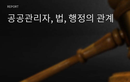 공공관리자, 법, 행정의 관계