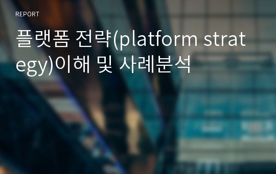 플랫폼 전략(platform strategy)이해 및 사례분석