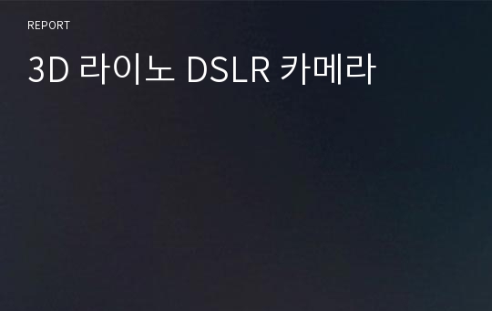 3D 라이노 DSLR 카메라