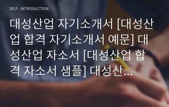 대성산업 자기소개서 [대성산업 합격 자기소개서 예문] 대성산업 자소서 [대성산업 합격 자소서 샘플] 대성산업 공채 입사지원서 [대성산업 신입 자기소개서]