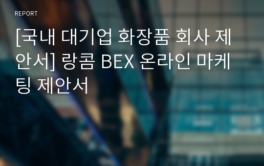 [국내 대기업 화장품 회사 제안서] 랑콤 BEX 온라인 마케팅 제안서