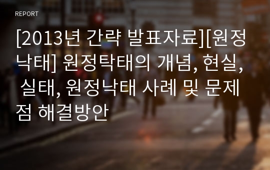 [2013년 간략 발표자료][원정낙태] 원정탁태의 개념, 현실, 실태, 원정낙태 사례 및 문제점 해결방안