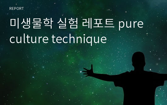 미생물학 실험 레포트 pure culture technique