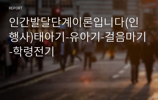 인간발달단계이론입니다(인행사)태아기-유아기-걸음마기-학령전기