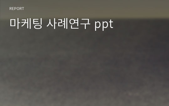 마케팅 사례연구 ppt