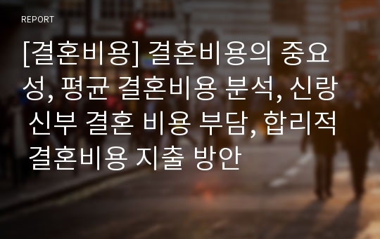 [결혼비용] 결혼비용의 중요성, 평균 결혼비용 분석, 신랑 신부 결혼 비용 부담, 합리적 결혼비용 지출 방안