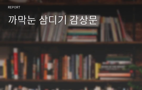 까막눈 삼디기 감상문