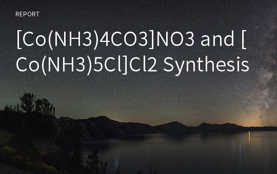 [Co(NH3)4CO3]NO3 and [Co(NH3)5Cl]Cl2 Synthesis