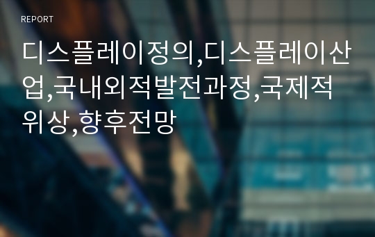 디스플레이정의,디스플레이산업,국내외적발전과정,국제적위상,향후전망