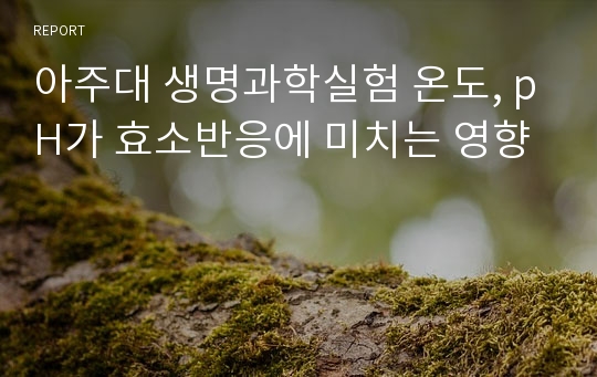 아주대 생명과학실험 온도, pH가 효소반응에 미치는 영향