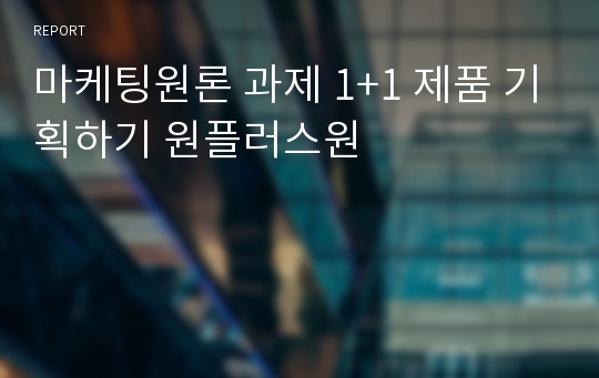 마케팅원론 과제 1+1 제품 기획하기 원플러스원