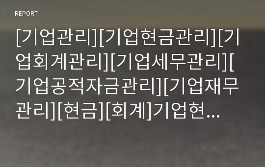 [기업관리][기업현금관리][기업회계관리][기업세무관리][기업공적자금관리][기업재무관리][현금][회계]기업현금관리, 기업회계관리, 기업세무관리, 기업공적자금관리, 기업재무관리 분석