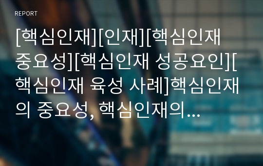 [핵심인재][인재][핵심인재 중요성][핵심인재 성공요인][핵심인재 육성 사례]핵심인재의 중요성, 핵심인재의 성공요인, 핵심인재의 육성 사례, 향후 핵심인재 발전 과제 분석(인재)