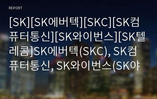 [SK][SK에버텍][SKC][SK컴퓨터통신][SK와이번스][SK텔레콤]SK에버텍(SKC), SK컴퓨터통신, SK와이번스(SK야구단), SK텔레콤, SK네트웍스(SK글로벌) 분석